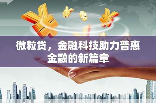 礼县微粒贷，金融科技助力普惠金融的新篇章