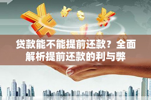 礼县贷款能不能提前还款？全面解析提前还款的利与弊