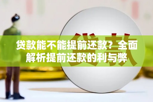 礼县贷款能不能提前还款？全面解析提前还款的利与弊