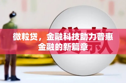 礼县微粒贷，金融科技助力普惠金融的新篇章
