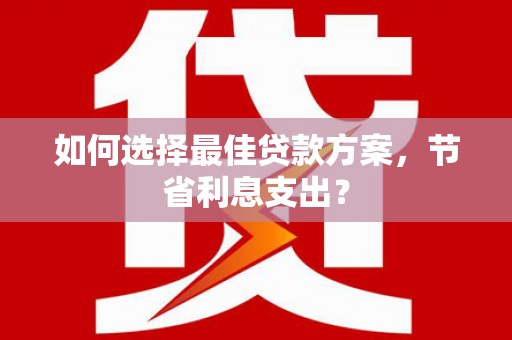 礼县如何选择最佳贷款方案，节省利息支出？