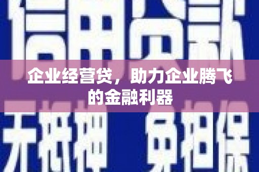 礼县企业经营贷，助力企业腾飞的金融利器