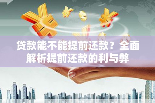 礼县贷款能不能提前还款？全面解析提前还款的利与弊
