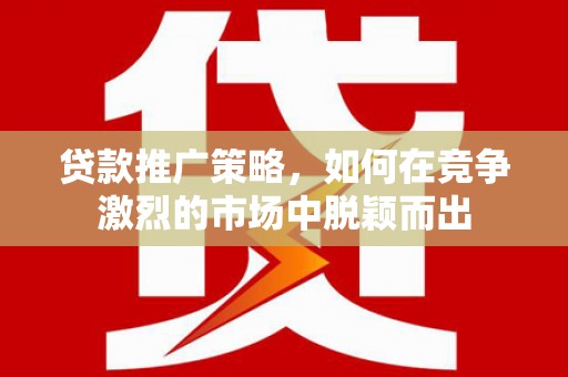 礼县贷款推广策略，如何在竞争激烈的市场中脱颖而出