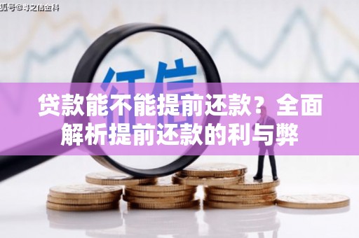 礼县贷款能不能提前还款？全面解析提前还款的利与弊
