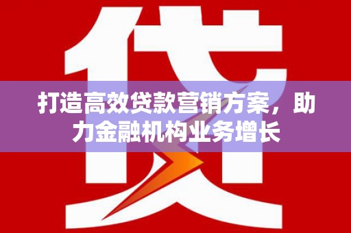 礼县打造高效贷款营销方案，助力金融机构业务增长