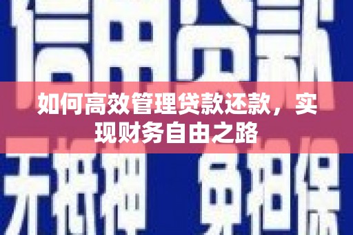 礼县如何高效管理贷款还款，实现财务自由之路