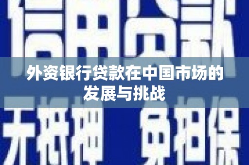 礼县外资银行贷款在中国市场的发展与挑战