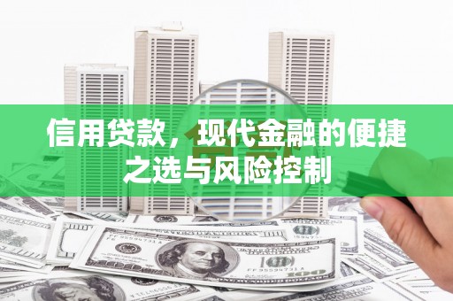 礼县信用贷款，现代金融的便捷之选与风险控制