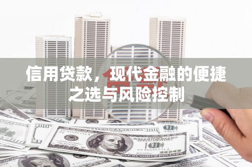 礼县信用贷款，现代金融的便捷之选与风险控制