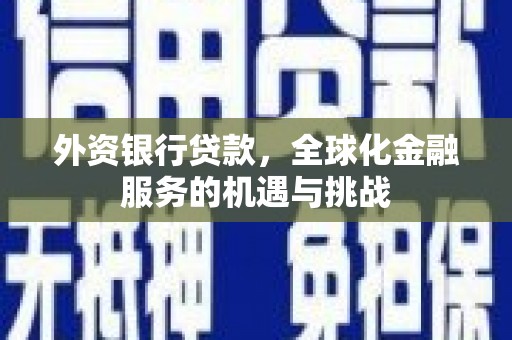 礼县外资银行贷款，全球化金融服务的机遇与挑战
