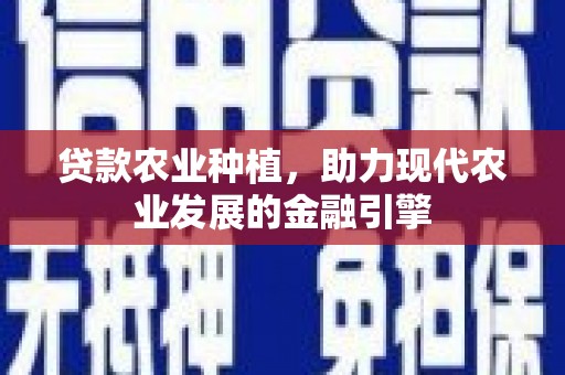 礼县贷款农业种植，助力现代农业发展的金融引擎