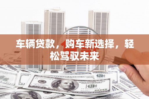 礼县车辆贷款，购车新选择，轻松驾驭未来