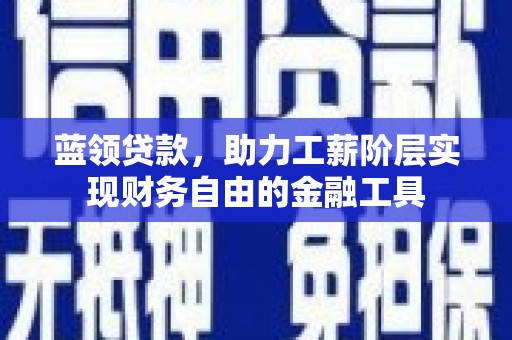 礼县蓝领贷款，助力工薪阶层实现财务自由的金融工具