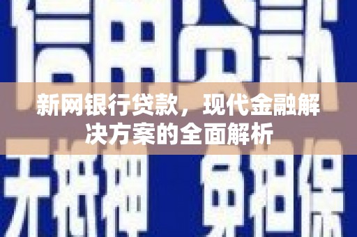 礼县新网银行贷款，现代金融解决方案的全面解析