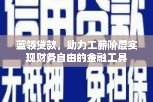 礼县蓝领贷款，助力工薪阶层实现财务自由的金融工具
