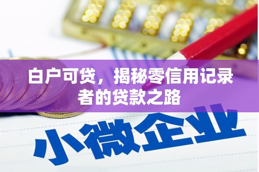 礼县白户可贷，揭秘零信用记录者的贷款之路