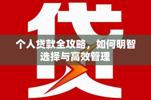 礼县个人贷款全攻略，如何明智选择与高效管理