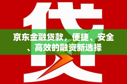 礼县京东金融贷款，便捷、安全、高效的融资新选择
